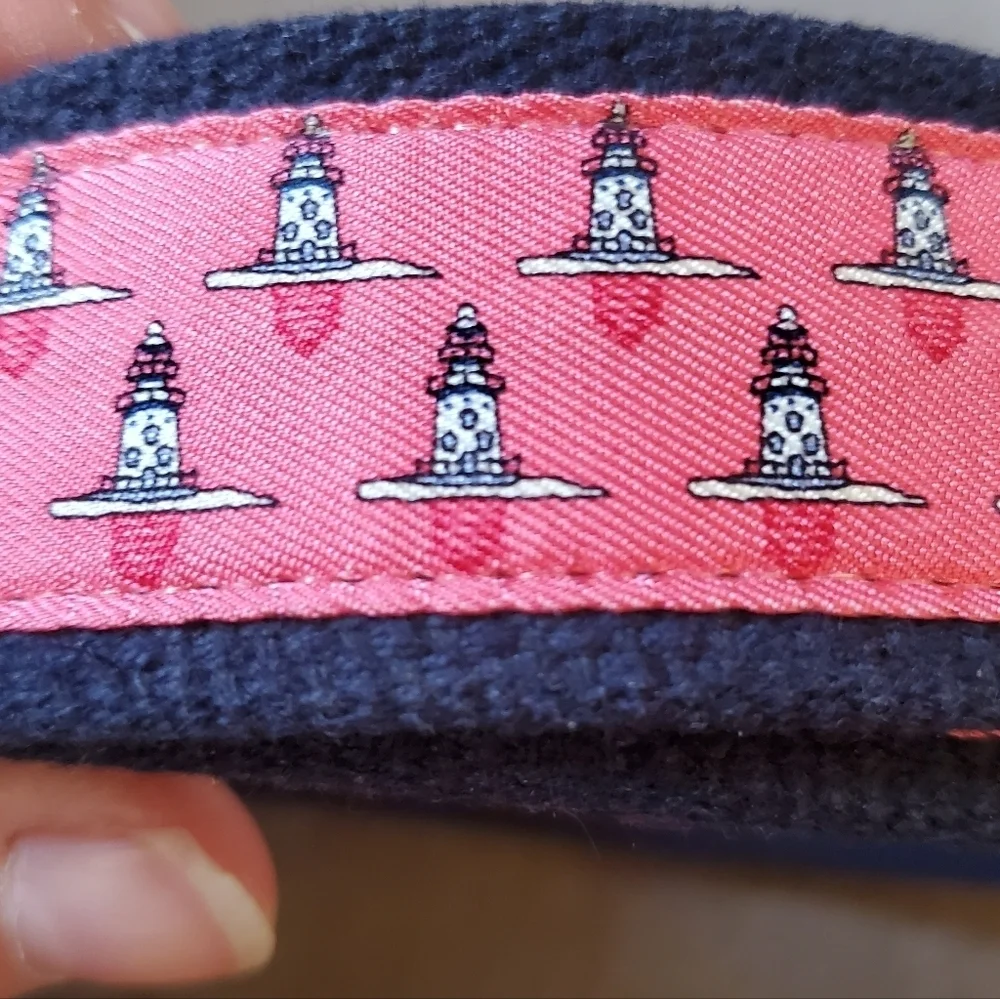 Vineyard Vines Lighthouse Printed D-Ring Belt New England Preppy Nautical Size M